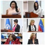 (fotos)  En la composición gráfica figuran las diputadas, arriba, Namibia Didiez y Krimilda Acosta. En el centro, Esmeralda Mancebo y Margarita Pimentel. Abajo, Socorro Monegro y Silvia García.