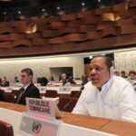 (foto) Eddy Alcántara habla en la 9na. Conferencia sobre Competencia y Protección  al Consumidor, en Ginebra, Suiza