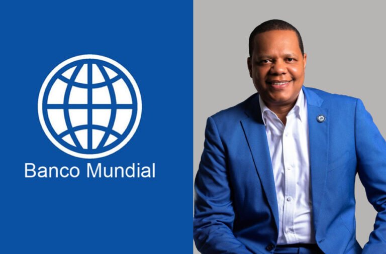 Ilustración del Banco Mundial y foto del director ejecutivo  de Pro Consumidor, Eddy Alcántara