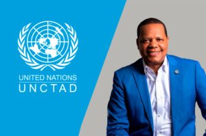 Imagen con el logo de la UNCTAD-ONU y fotografía  del doctor Eddy Alcántara, director ejecutivo  de Pro Consumidor y presidente del ICPEN