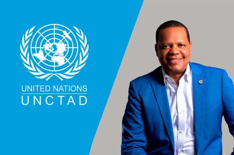Imagen con el logo de la UNCTAD-ONU y fotografía  del doctor Eddy Alcántara, director ejecutivo  de Pro Consumidor y presidente del ICPEN