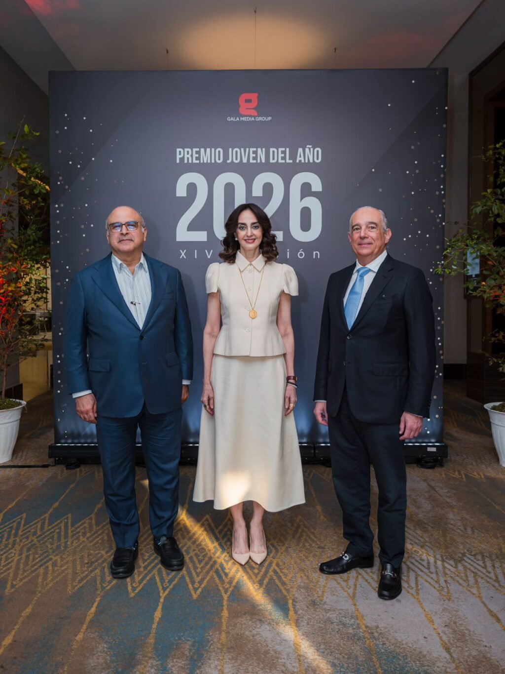 Gran Galardón al Mérito Empresarial Héctor José Risek, Rita Abinader y su esposo, Michel Philippe Lulo Collado