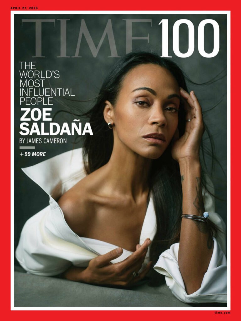 Zoe Saldaña, destacada entre las 100 personas más influyentes de 2026 de la revista Time