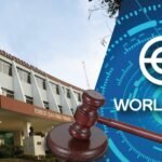 Foto fachada Tribunal Constitucional e imagén WORLDCOIN