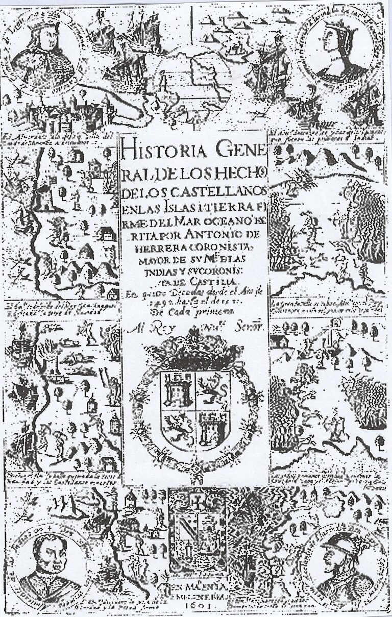 Portada libro de Herrera y grabados de autor desconocido